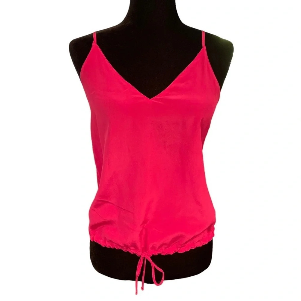Rory Beca 100% silk hot pink tank top size small